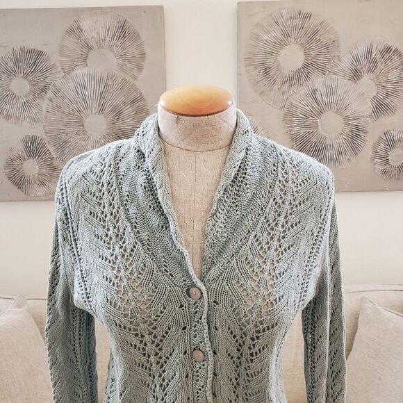 J.Jill Crochet Cardigan sz SP - Picture 2 of 11
